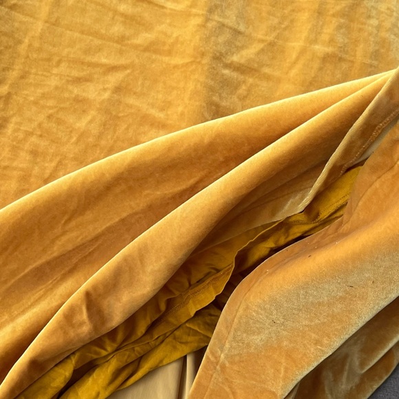 Polo Ralph Lauren gold yellow velvet one shoulder velvet dress midi cocktail NWT - Picture 5 of 11